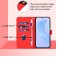 Soft-Touch PU Leather + TPU Wallet Stand Case with Lanyard for iPhone 17 Pro Max - Red