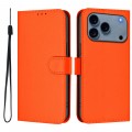 Soft-Touch PU Leather + TPU Wallet Stand Case with Lanyard for iPhone 17 Pro Max - Orange