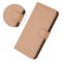Soft-Touch PU Leather + TPU Wallet Stand Case with Lanyard for iPhone 17 Pro Max - Nude