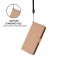 Soft-Touch PU Leather + TPU Wallet Stand Case with Lanyard for iPhone 17 Pro Max - Nude