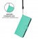 Soft-Touch PU Leather + TPU Wallet Stand Case with Lanyard for iPhone 17 Pro Max - Green