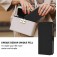 Soft-Touch PU Leather + TPU Wallet Stand Case with Lanyard for iPhone 17 Pro Max - Black