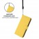 Soft-Touch PU Leather + TPU Wallet Stand Case with Lanyard for iPhone 17 Pro Max - Lemon Yellow