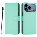 Soft-Touch PU Leather + TPU Wallet Stand Case with Lanyard for iPhone 17 Pro Max - Mint Green
