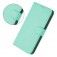 Soft-Touch PU Leather + TPU Wallet Stand Case with Lanyard for iPhone 17 Pro Max - Mint Green