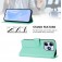 Soft-Touch PU Leather + TPU Wallet Stand Case with Lanyard for iPhone 17 Pro Max - Mint Green
