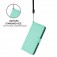 Soft-Touch PU Leather + TPU Wallet Stand Case with Lanyard for iPhone 17 Pro Max - Mint Green