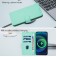 Soft-Touch PU Leather + TPU Wallet Stand Case with Lanyard for iPhone 17 Pro Max - Mint Green