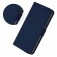 Soft-Touch PU Leather + TPU Wallet Stand Case with Lanyard for iPhone 17 Pro Max - Navy Blue