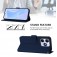 Soft-Touch PU Leather + TPU Wallet Stand Case with Lanyard for iPhone 17 Pro Max - Navy Blue