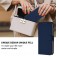 Soft-Touch PU Leather + TPU Wallet Stand Case with Lanyard for iPhone 17 Pro Max - Navy Blue