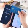 Soft-Touch PU Leather + TPU Wallet Stand Case with Lanyard for iPhone 17 Pro Max - Navy Blue