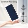 Soft-Touch PU Leather + TPU Wallet Stand Case with Lanyard for iPhone 17 Pro Max - Navy Blue