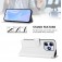 Soft-Touch PU Leather + TPU Wallet Stand Case with Lanyard for iPhone 17 Pro Max - White