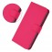 Soft-Touch PU Leather + TPU Wallet Stand Case with Lanyard for iPhone 17 Pro Max - Rose Red