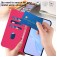Soft-Touch PU Leather + TPU Wallet Stand Case with Lanyard for iPhone 17 Pro Max - Rose Red
