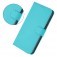 Soft-Touch PU Leather + TPU Wallet Stand Case with Lanyard for iPhone 17 Pro Max - Lake Blue