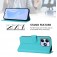 Soft-Touch PU Leather + TPU Wallet Stand Case with Lanyard for iPhone 17 Pro Max - Lake Blue