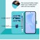 Soft-Touch PU Leather + TPU Wallet Stand Case with Lanyard for iPhone 17 Pro Max - Lake Blue
