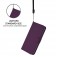 Soft-Touch PU Leather + TPU Wallet Stand Case with Lanyard for iPhone 17 Pro Max - Violet