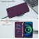 Soft-Touch PU Leather + TPU Wallet Stand Case with Lanyard for iPhone 17 Pro Max - Violet