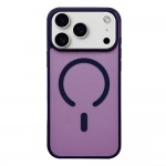 Soft-Touch Frosted Acrylic + TPU MagSafe-Compatible Case for iPhone 17 Pro Max - Dark Purple