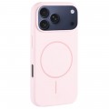 Liquid Silicone MagSafe-Compatible Full-Coverage Case with Large Camera Opening for iPhone 17 Pro Max - Pink White