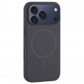 Liquid Silicone MagSafe-Compatible Full-Coverage Case with Large Camera Opening for iPhone 17 Pro Max - Carbon Gray Black