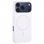 Liquid Silicone MagSafe-Compatible Full-Coverage Case with Large Camera Opening for iPhone 17 Pro Max - White