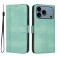 Retro PU Leather + TPU Wallet Stand Case with Buckle & Wrist Strap for iPhone 17 Pro Max - Mint Green