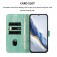 Retro PU Leather + TPU Wallet Stand Case with Buckle & Wrist Strap for iPhone 17 Pro Max - Mint Green