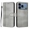 Retro PU Leather + TPU Wallet Stand Case with Buckle & Wrist Strap for iPhone 17 Pro Max - Grey