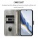 Retro PU Leather + TPU Wallet Stand Case with Buckle & Wrist Strap for iPhone 17 Pro Max - Grey