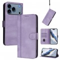 Retro PU Leather + TPU Wallet Stand Case with Buckle & Wrist Strap for iPhone 17 Pro Max - Purple