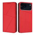 Frosted PU Leather + TPU Wallet Case with Stand & Magnetic Closure for iPhone 17 Pro Max - Red