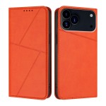 Frosted PU Leather + TPU Wallet Case with Stand & Magnetic Closure for iPhone 17 Pro Max - Orange