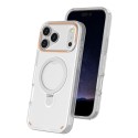 Frosted Clear 2-in-1 PC + TPU MagSafe-Compatible Ring Stand Case for iPhone 17 Pro Max - Transparent