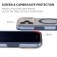 Frosted Clear 2-in-1 PC + TPU MagSafe-Compatible Ring Stand Case for iPhone 17 Pro Max - Transparent Black