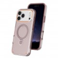 Frosted Clear 2-in-1 PC + TPU MagSafe-Compatible Ring Stand Case for iPhone 17 Pro Max - Pink