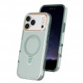 Frosted Clear 2-in-1 PC + TPU MagSafe-Compatible Ring Stand Case for iPhone 17 Pro Max - Mint Green
