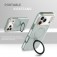 Frosted Clear 2-in-1 PC + TPU MagSafe-Compatible Ring Stand Case for iPhone 17 Pro Max - Mint Green