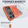 PC + TPU Hybrid MagSafe-Compatible Case with Metal Rotating Ring Stand for iPhone 17 Pro Max - Orange