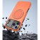 PC + TPU Hybrid MagSafe-Compatible Case with Metal Rotating Ring Stand for iPhone 17 Pro Max - Orange