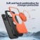 PC + TPU Hybrid MagSafe-Compatible Case with Metal Rotating Ring Stand for iPhone 17 Pro Max - Orange