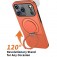 PC + TPU Hybrid MagSafe-Compatible Case with Metal Rotating Ring Stand for iPhone 17 Pro Max - Orange