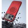 PC + TPU Hybrid MagSafe-Compatible Case with Metal Rotating Ring Stand for iPhone 17 Pro Max - Red