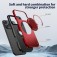 PC + TPU Hybrid MagSafe-Compatible Case with Metal Rotating Ring Stand for iPhone 17 Pro Max - Red