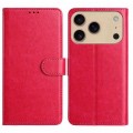 Lambskin + TPU 8-Card Wallet Case with Stand for iPhone 17 Pro Max - Rose Red