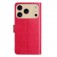 Lambskin + TPU 8-Card Wallet Case with Stand for iPhone 17 Pro Max - Rose Red