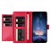 Lambskin + TPU 8-Card Wallet Case with Stand for iPhone 17 Pro Max - Rose Red